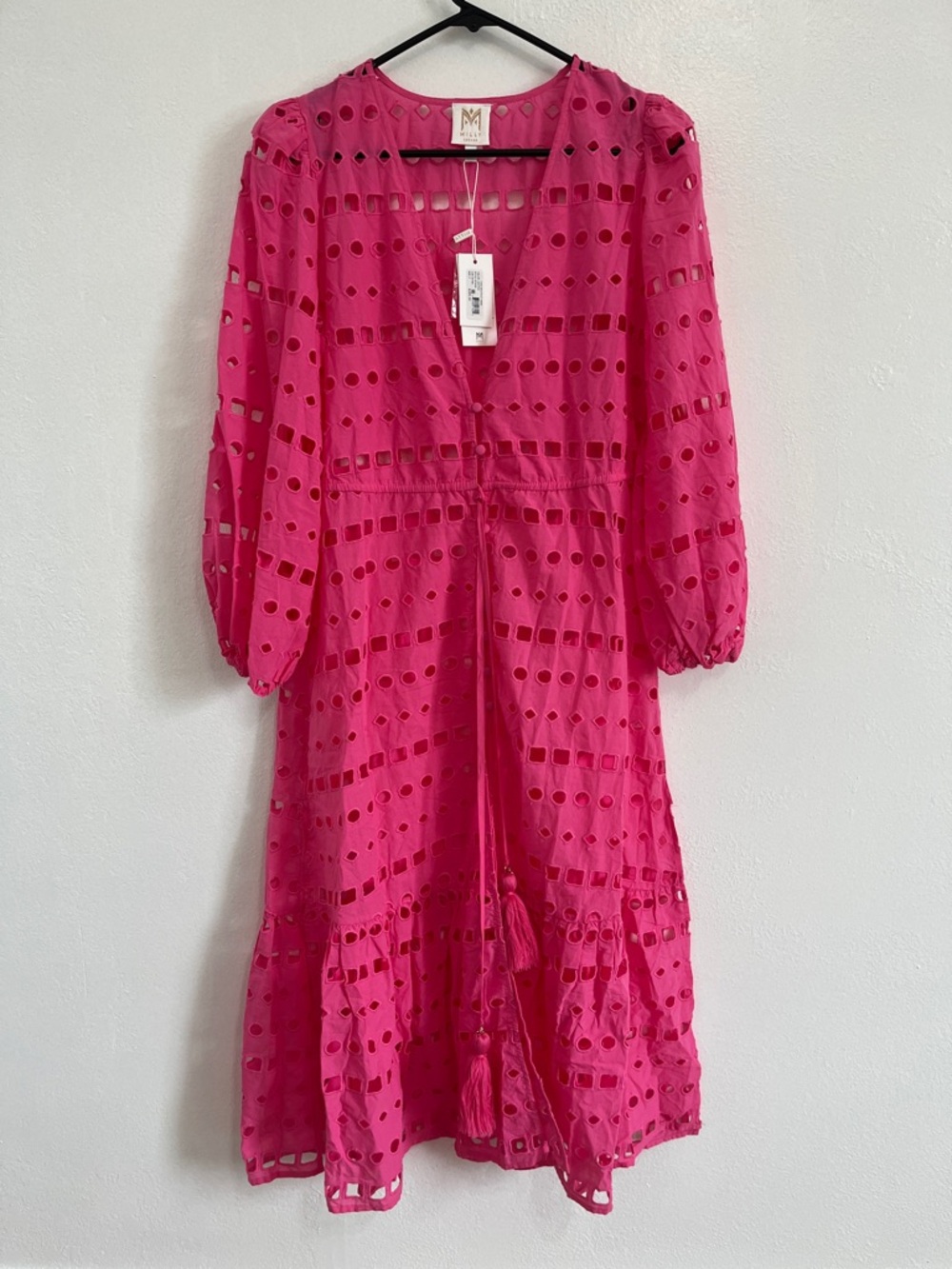 Milly Cabana Fiona Geo Eyelet Cover-Up Dress Size P/XS New!
